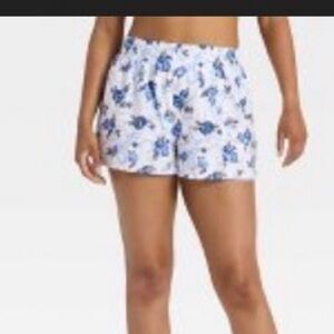 wild fable White Shorts with Blue Floral Print